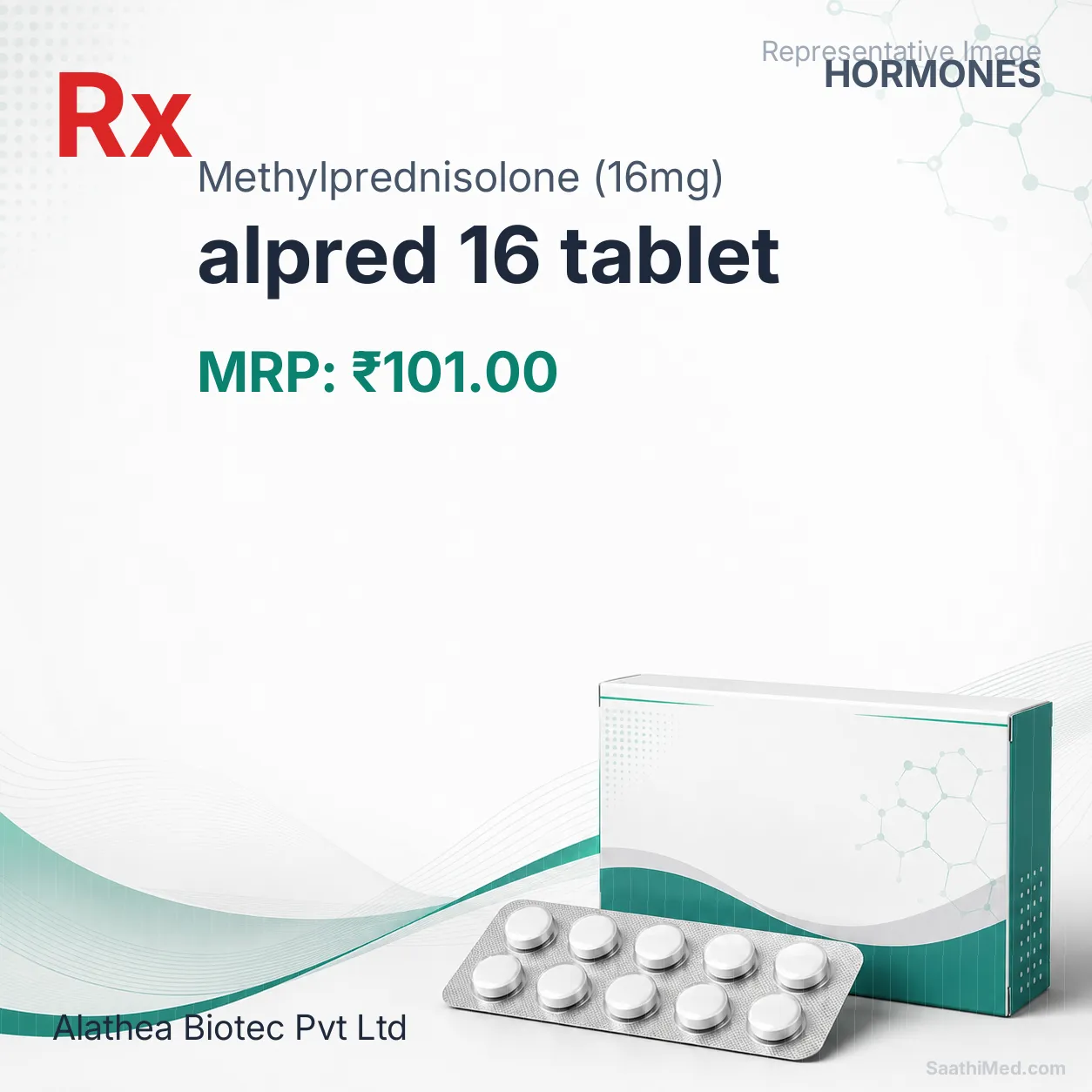alpred 16 tablet Allopathy (Methylprednisolone (16mg)) - Uses in Hindi, Side Effects, Substitutes & Price in India