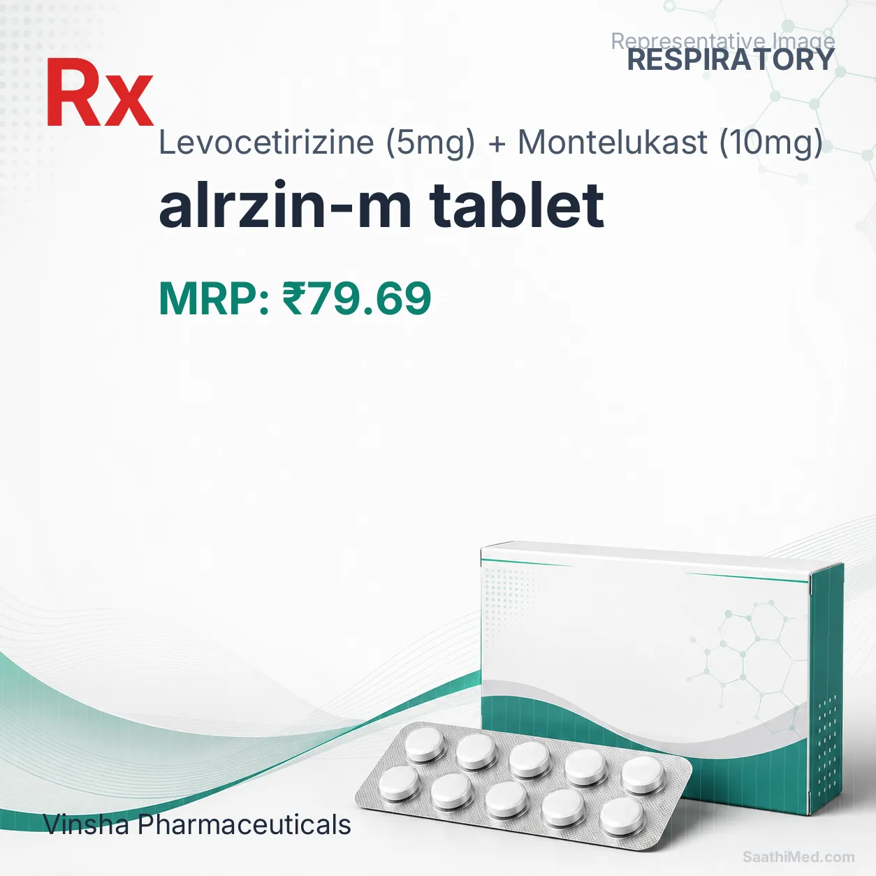 alrzin-m tablet - Levocetirizine (5mg) + Montelukast (10mg) medicine