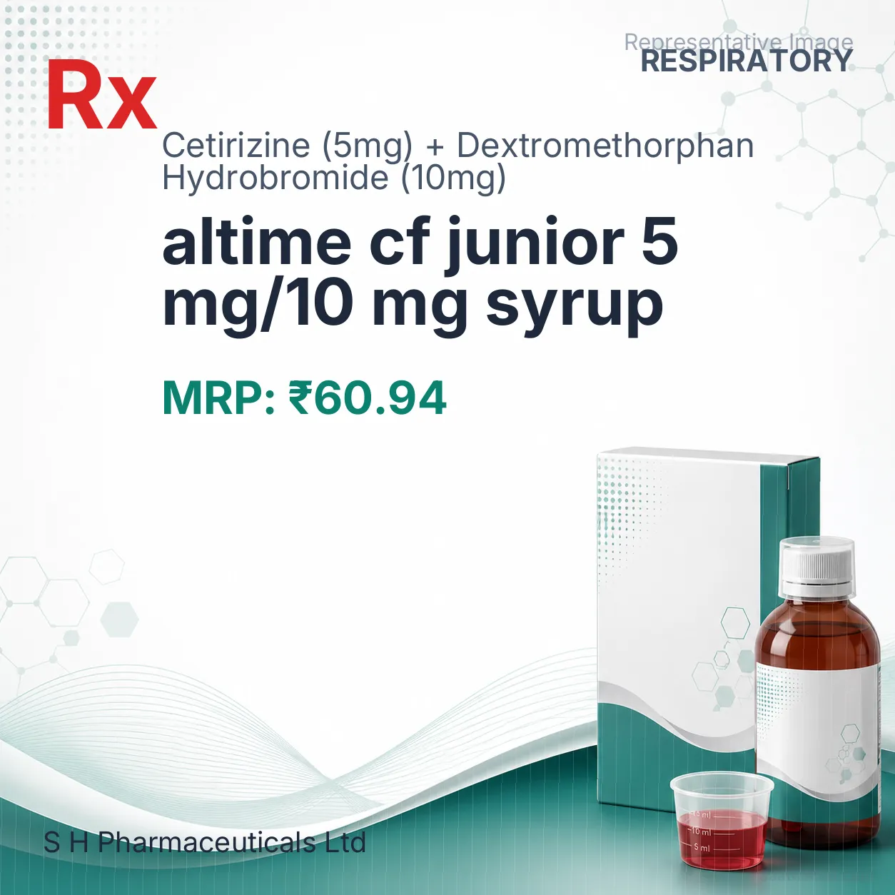 altime cf junior 5 mg/10 mg syrup Allopathy (Cetirizine (5mg)) - Uses in Hindi, Side Effects, Substitutes & Price in India