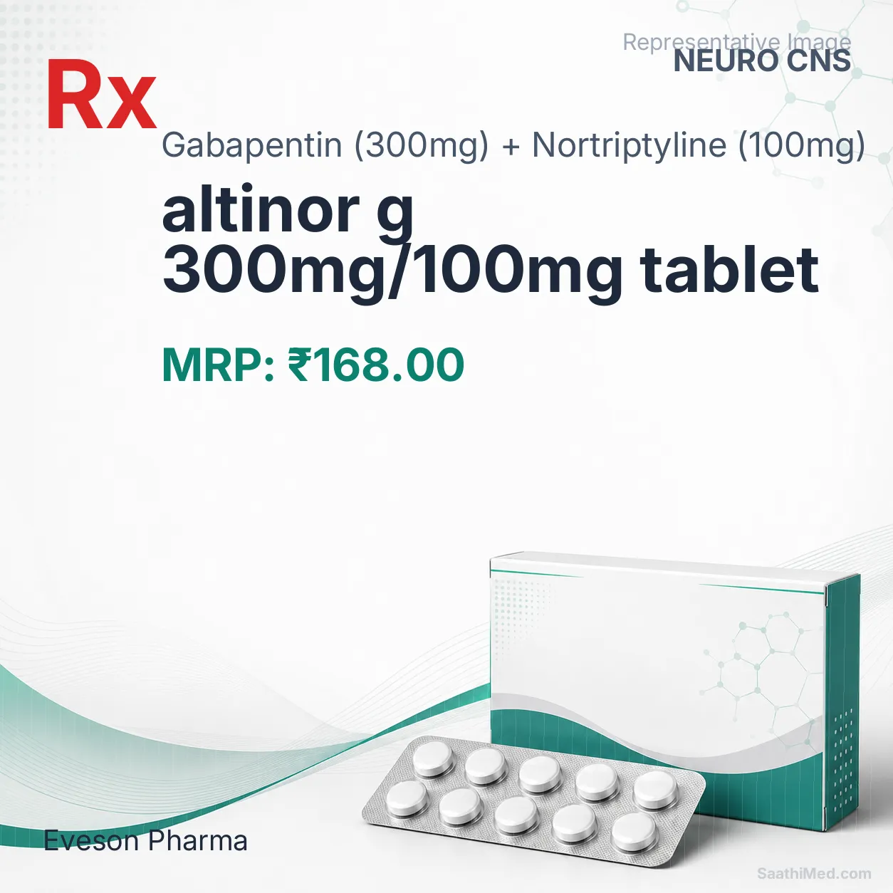 altinor g 300mg/100mg tablet Allopathy (Gabapentin (300mg)) - Uses in Hindi, Side Effects, Substitutes & Price in India