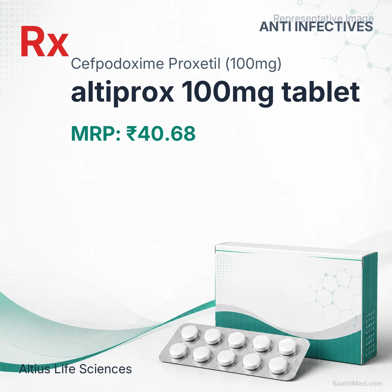 altiprox 100mg tablet Allopathy (Cefpodoxime Proxetil (100mg)) - Uses in Hindi, Side Effects, Substitutes & Price in India