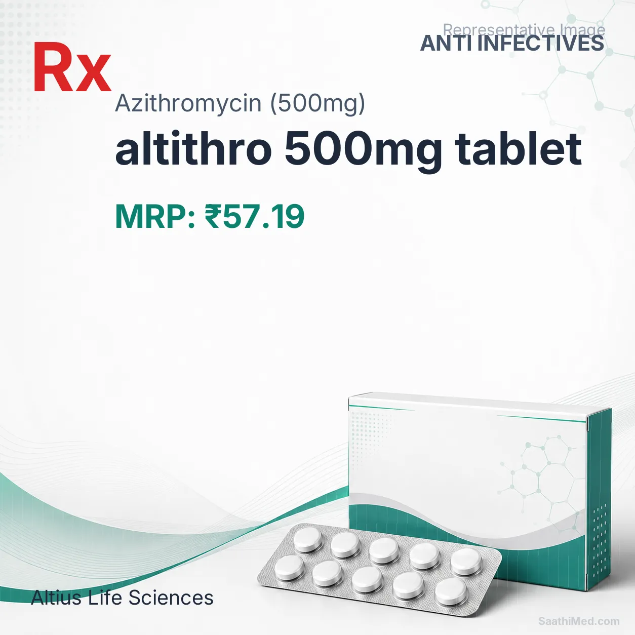 altithro 500mg tablet Allopathy (Azithromycin (500mg)) - Uses in Hindi, Side Effects, Substitutes & Price in India