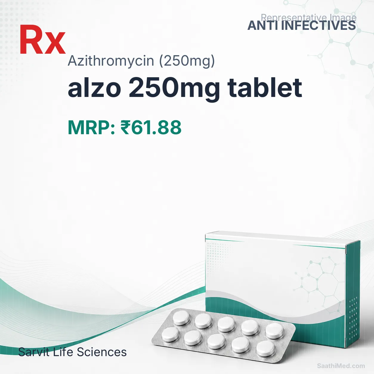 alzo 250mg tablet Allopathy (Azithromycin (250mg)) - Uses in Hindi, Side Effects, Substitutes & Price in India