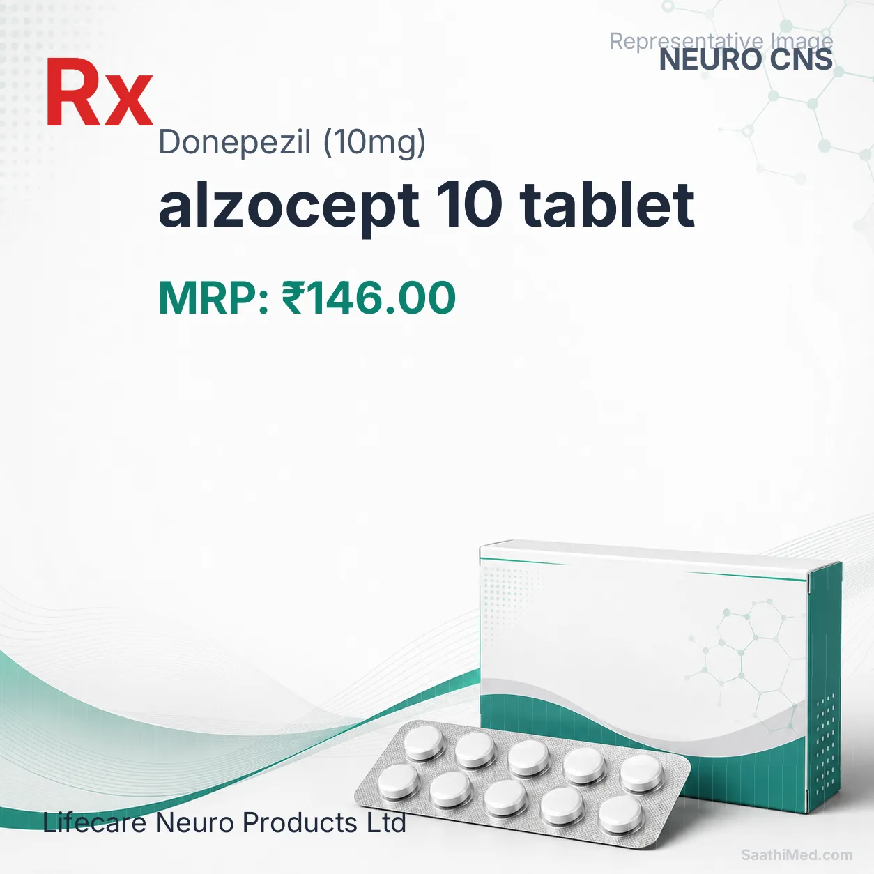 alzocept 10 tablet Allopathy (Donepezil (10mg)) - Uses in Hindi, Side Effects, Substitutes & Price in India