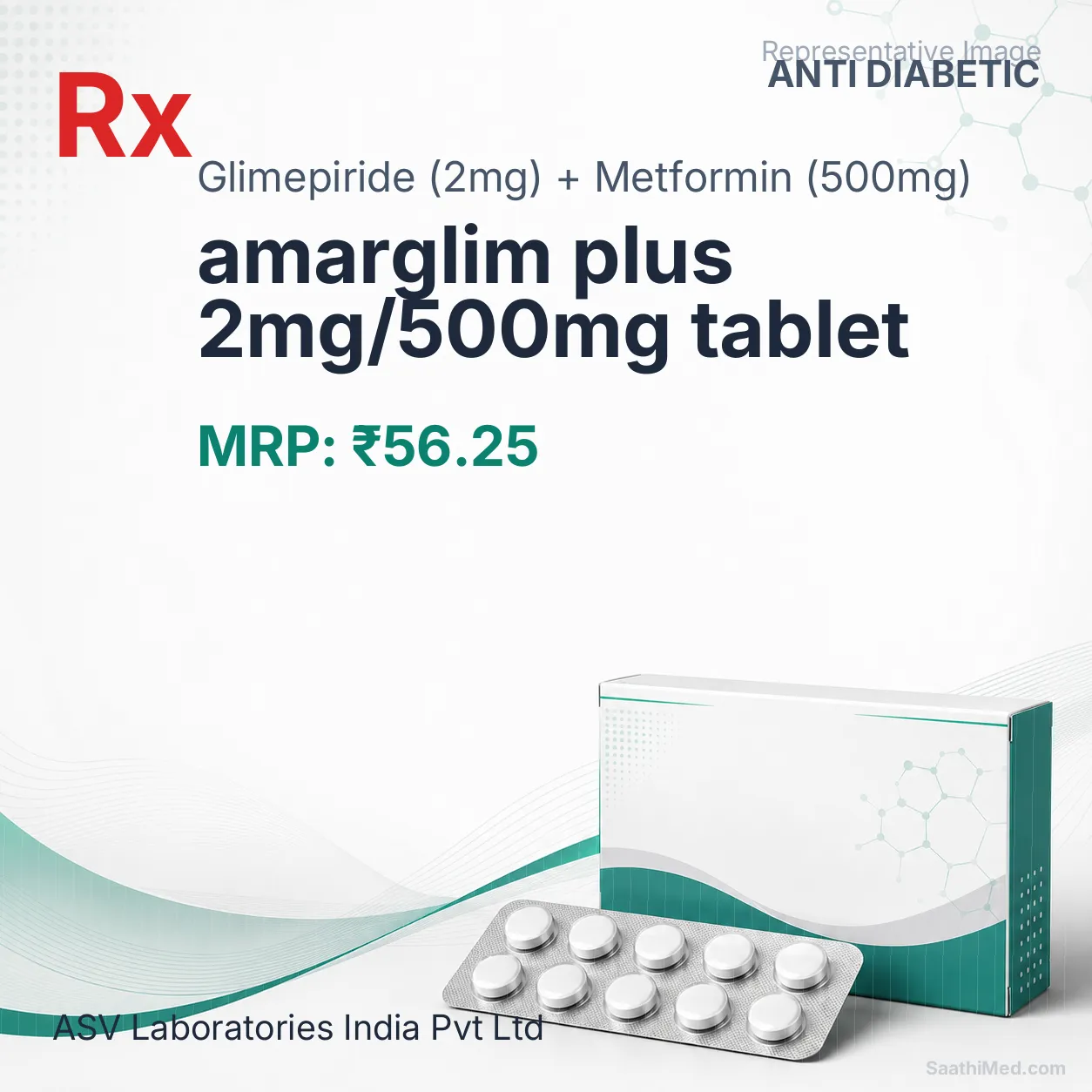 amarglim plus 2mg/500mg tablet Allopathy (Glimepiride (2mg)) - Uses in Hindi, Side Effects, Substitutes & Price in India