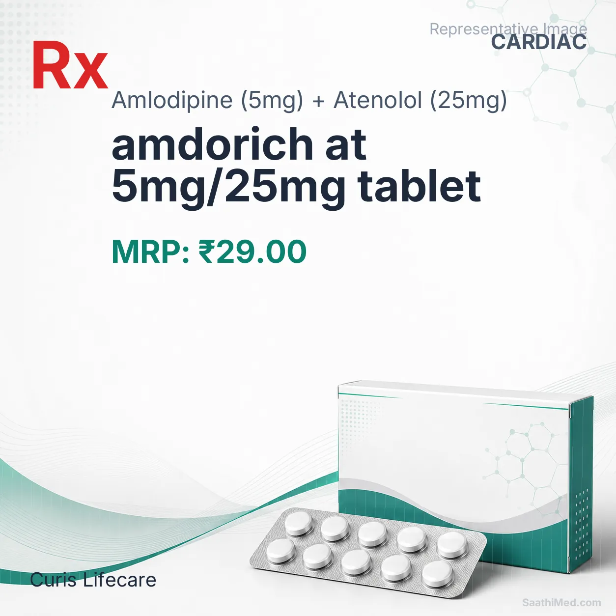 amdorich at 5mg/25mg tablet Allopathy (Amlodipine (5mg)) - Uses in Hindi, Side Effects, Substitutes & Price in India