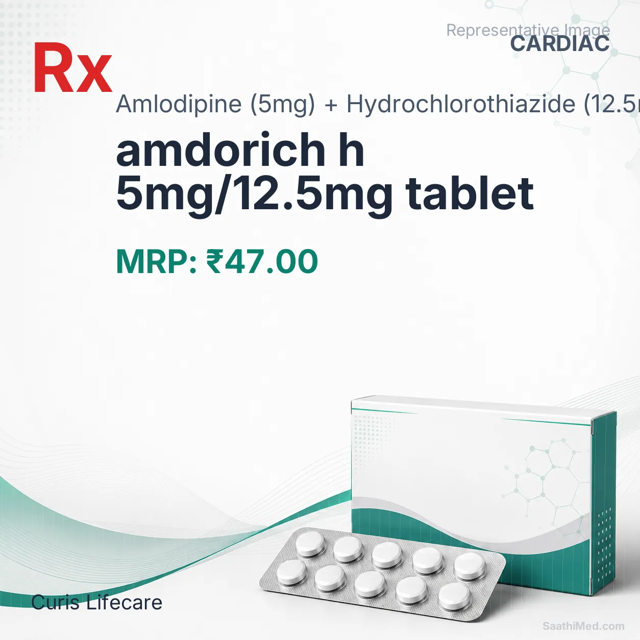 amdorich h 5mg/12.5mg tablet Allopathy (Amlodipine (5mg)) - Uses in Hindi, Side Effects, Substitutes & Price in India