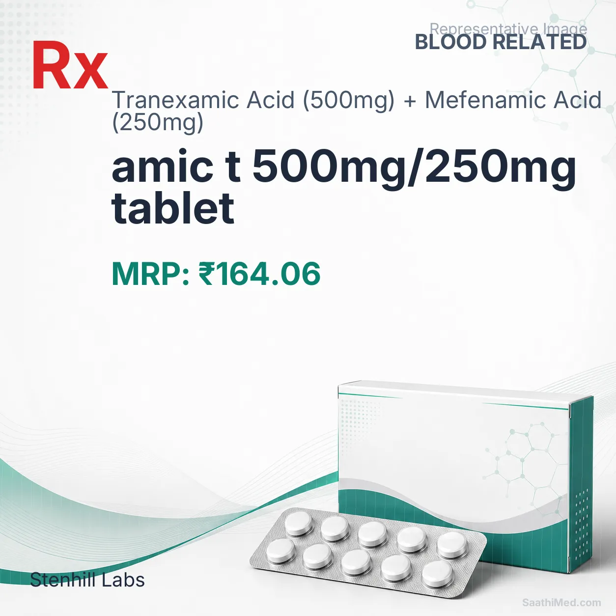 amic t 500mg/250mg tablet Allopathy (Tranexamic Acid (500mg)) - Uses in Hindi, Side Effects, Substitutes & Price in India