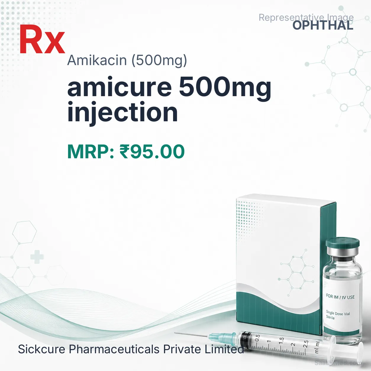 amicure 500mg injection - Amikacin (500mg) medicine