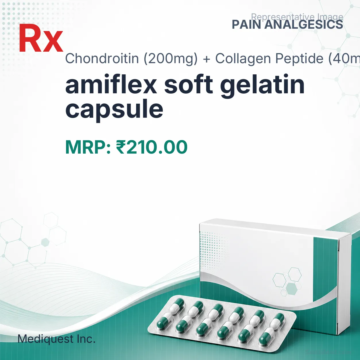 amiflex soft gelatin capsule Allopathy (Chondroitin (200mg)) - Uses in Hindi, Side Effects, Substitutes & Price in India