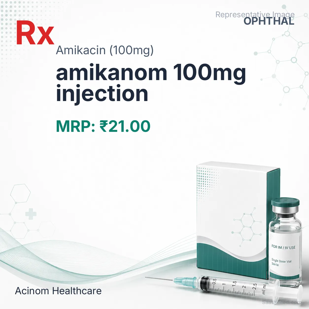 amikanom 100mg injection Allopathy (Amikacin (100mg)) - Uses in Hindi, Side Effects, Substitutes & Price in India