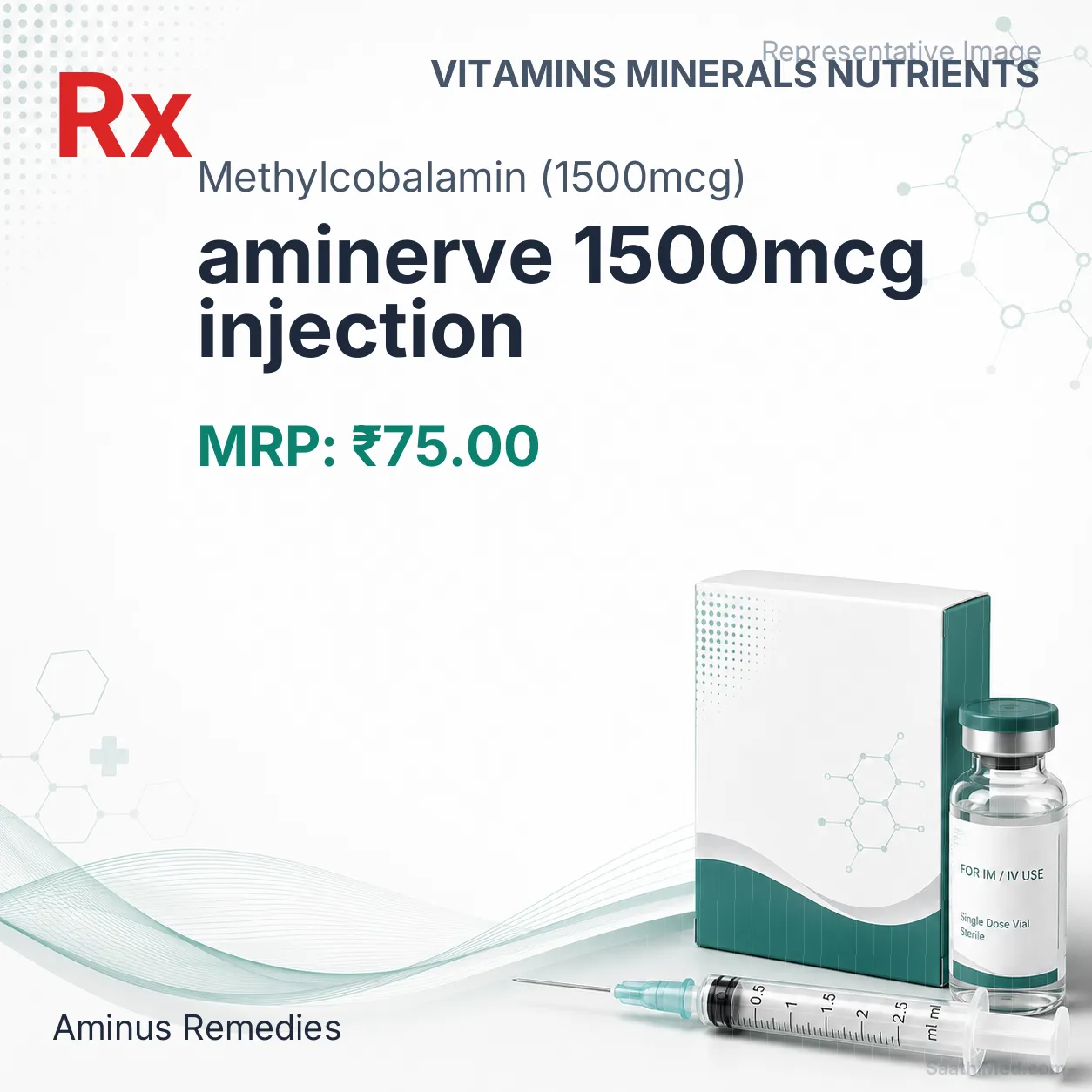 aminerve 1500mcg injection - Methylcobalamin (1500mcg) medicine