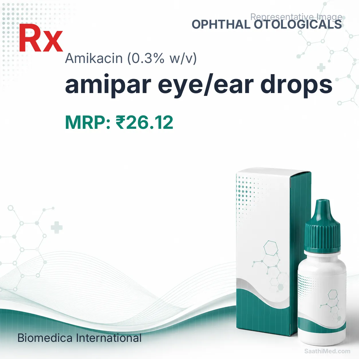 amipar eye/ear drops Allopathy (Amikacin (0.3% w/v)) - Uses in Hindi, Side Effects, Substitutes & Price in India