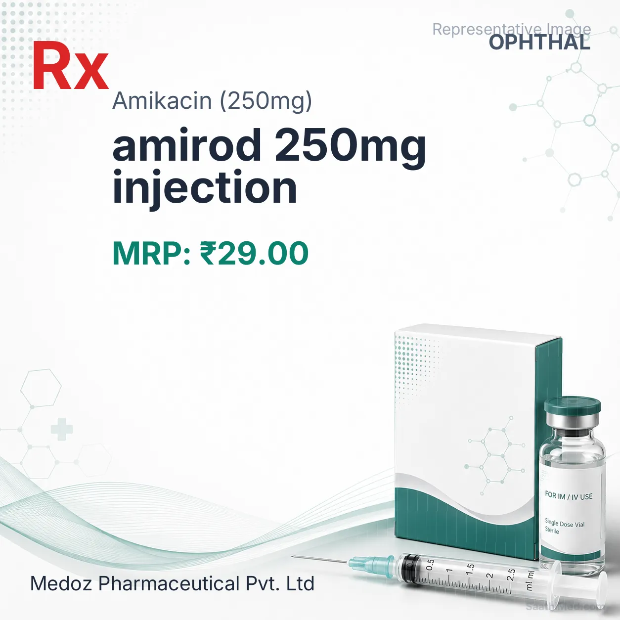amirod 250mg injection Allopathy (Amikacin (250mg)) - Uses in Hindi, Side Effects, Substitutes & Price in India