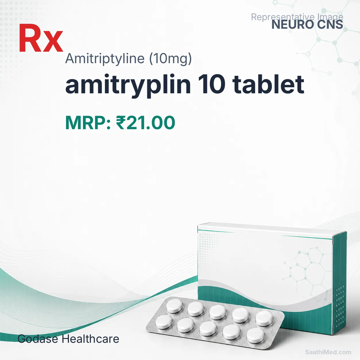 amitryplin 10 tablet Allopathy (Amitriptyline (10mg)) - Uses in Hindi, Side Effects, Substitutes & Price in India