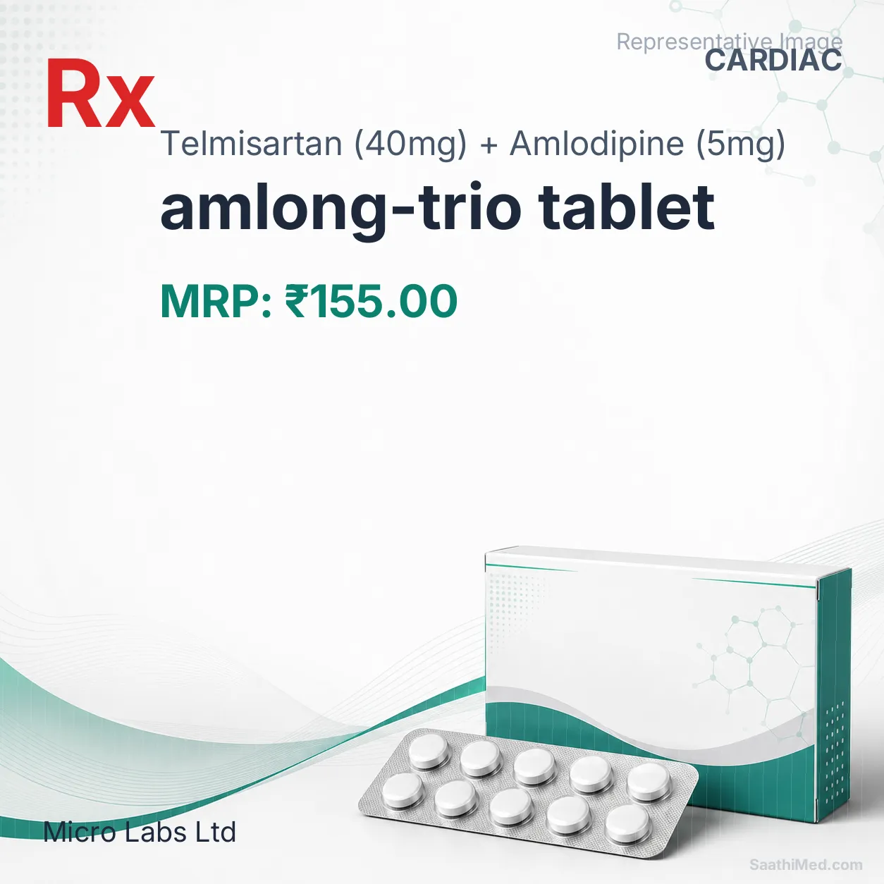 amlong-trio tablet Allopathy (Telmisartan (40mg)) - Uses in Hindi, Side Effects, Substitutes & Price in India