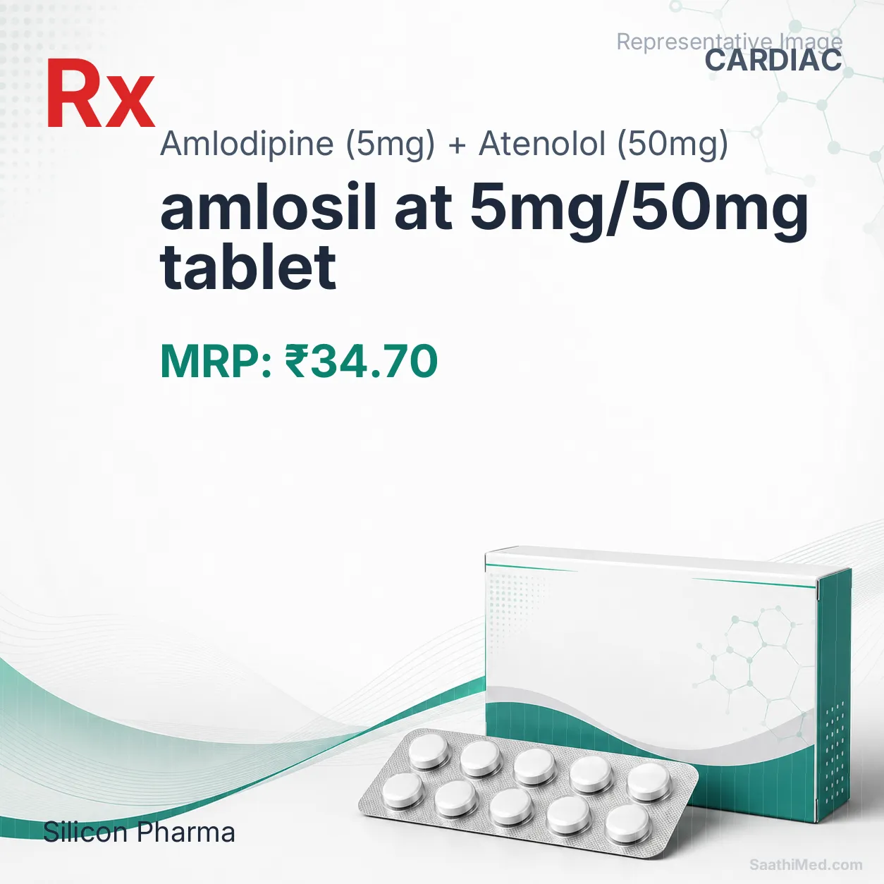amlosil at 5mg/50mg tablet Allopathy (Amlodipine (5mg)) - Uses in Hindi, Side Effects, Substitutes & Price in India