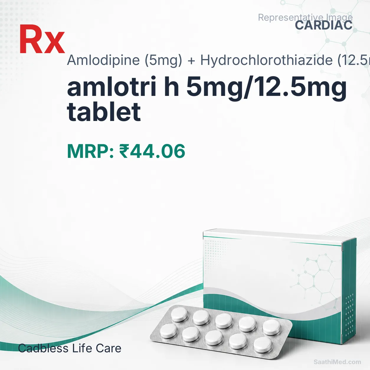 amlotri h 5mg/12.5mg tablet Allopathy (Amlodipine (5mg)) - Uses in Hindi, Side Effects, Substitutes & Price in India