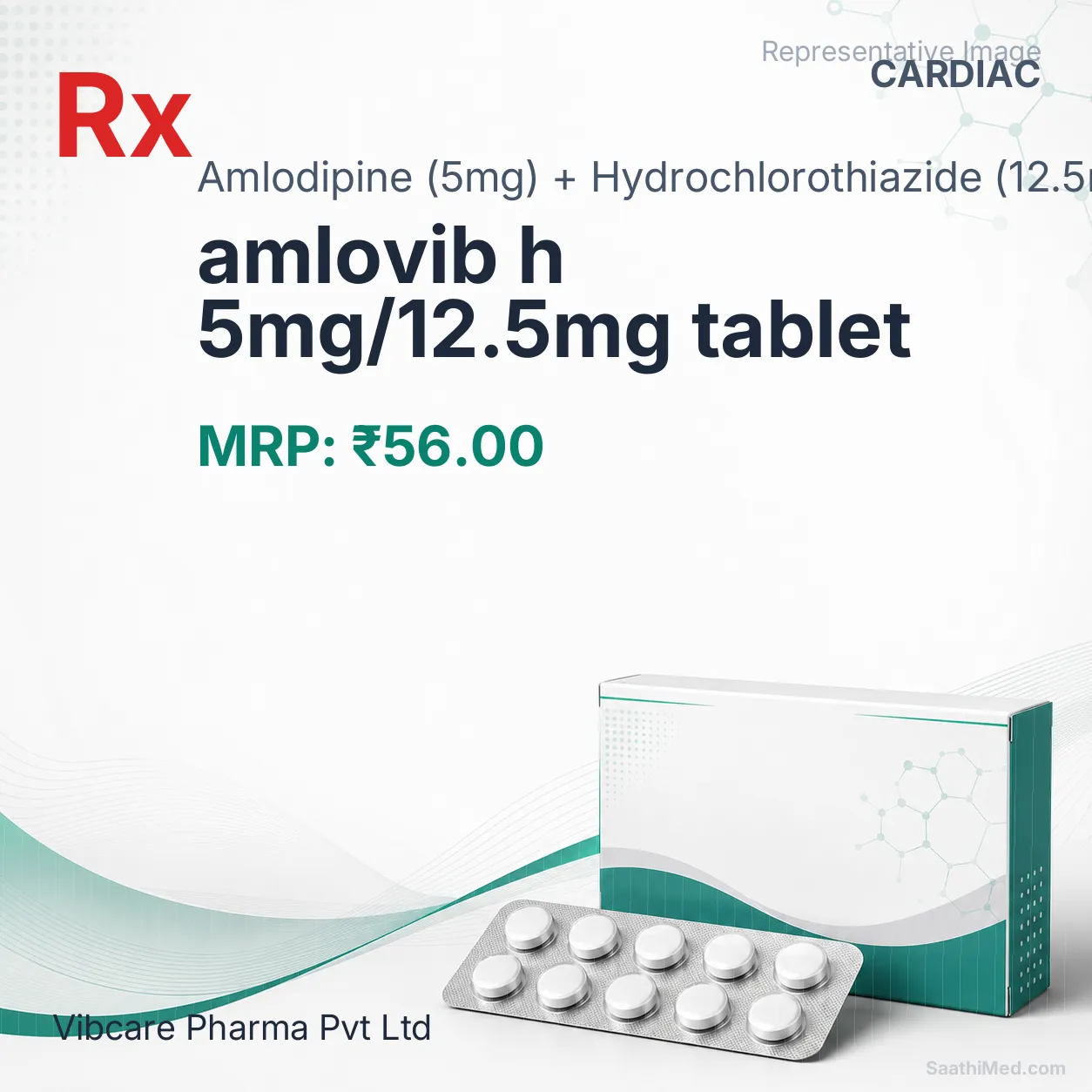 amlovib h 5mg/12.5mg tablet Allopathy (Amlodipine (5mg)) - Uses in Hindi, Side Effects, Substitutes & Price in India