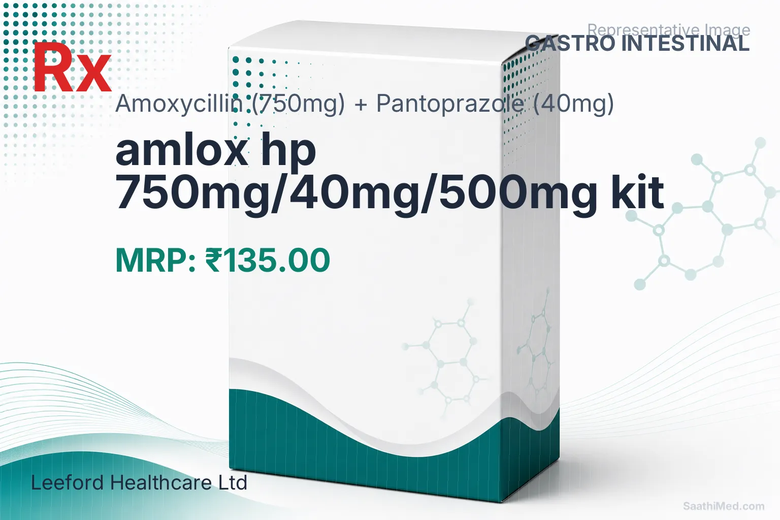 amlox hp 750mg/40mg/500mg kit Allopathy (Amoxycillin (750mg)) - Uses in Hindi, Side Effects, Substitutes & Price in India