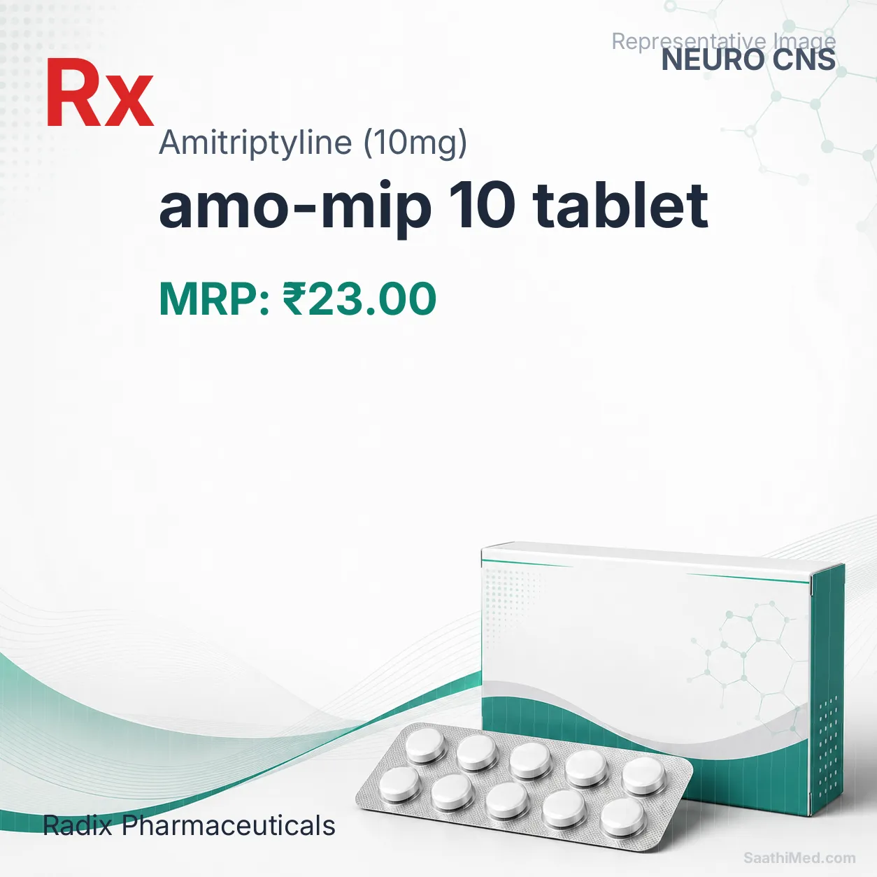 amo-mip 10 tablet Allopathy (Amitriptyline (10mg)) - Uses in Hindi, Side Effects, Substitutes & Price in India