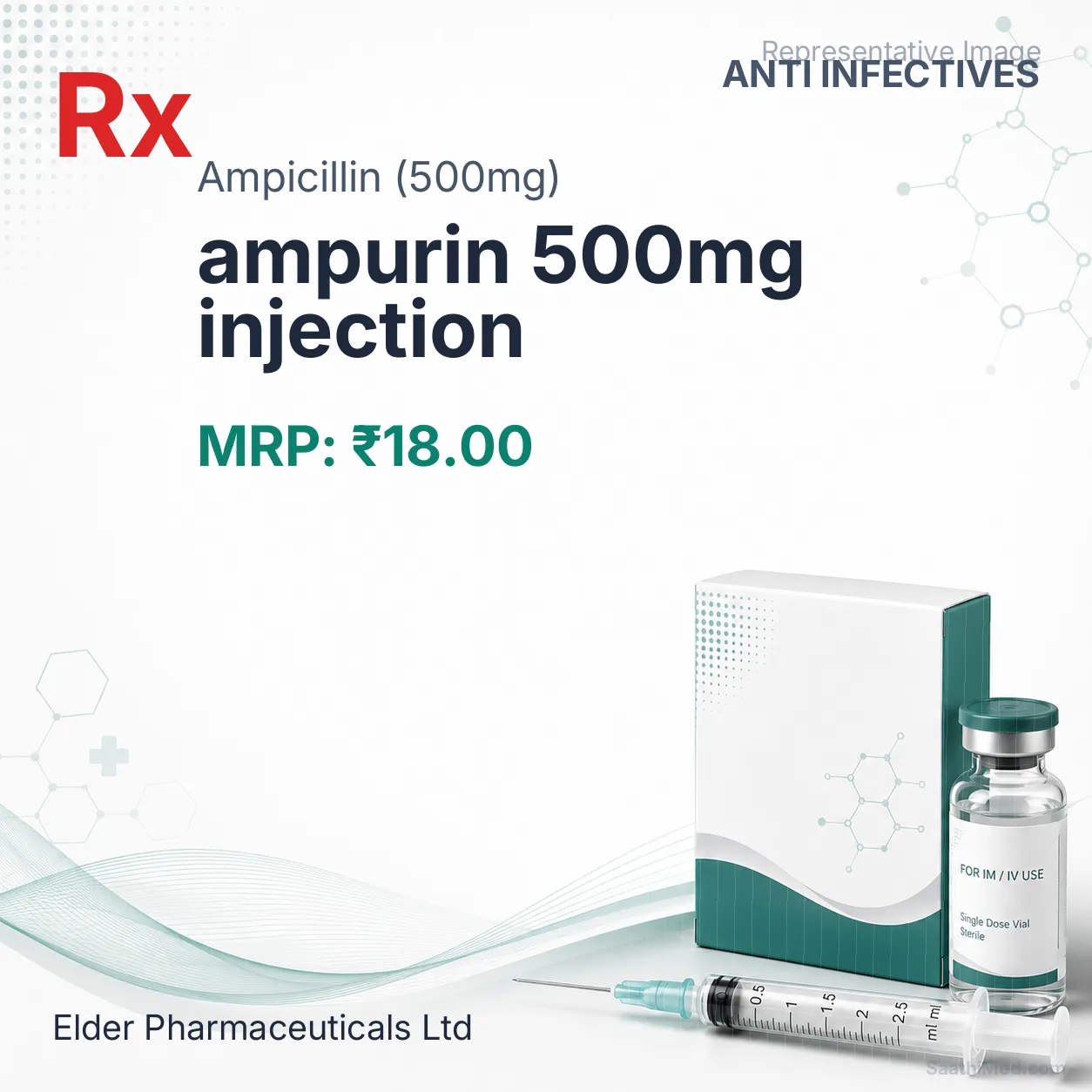 ampurin 500mg injection Allopathy (Ampicillin (500mg)) - Uses in Hindi, Side Effects, Substitutes & Price in India