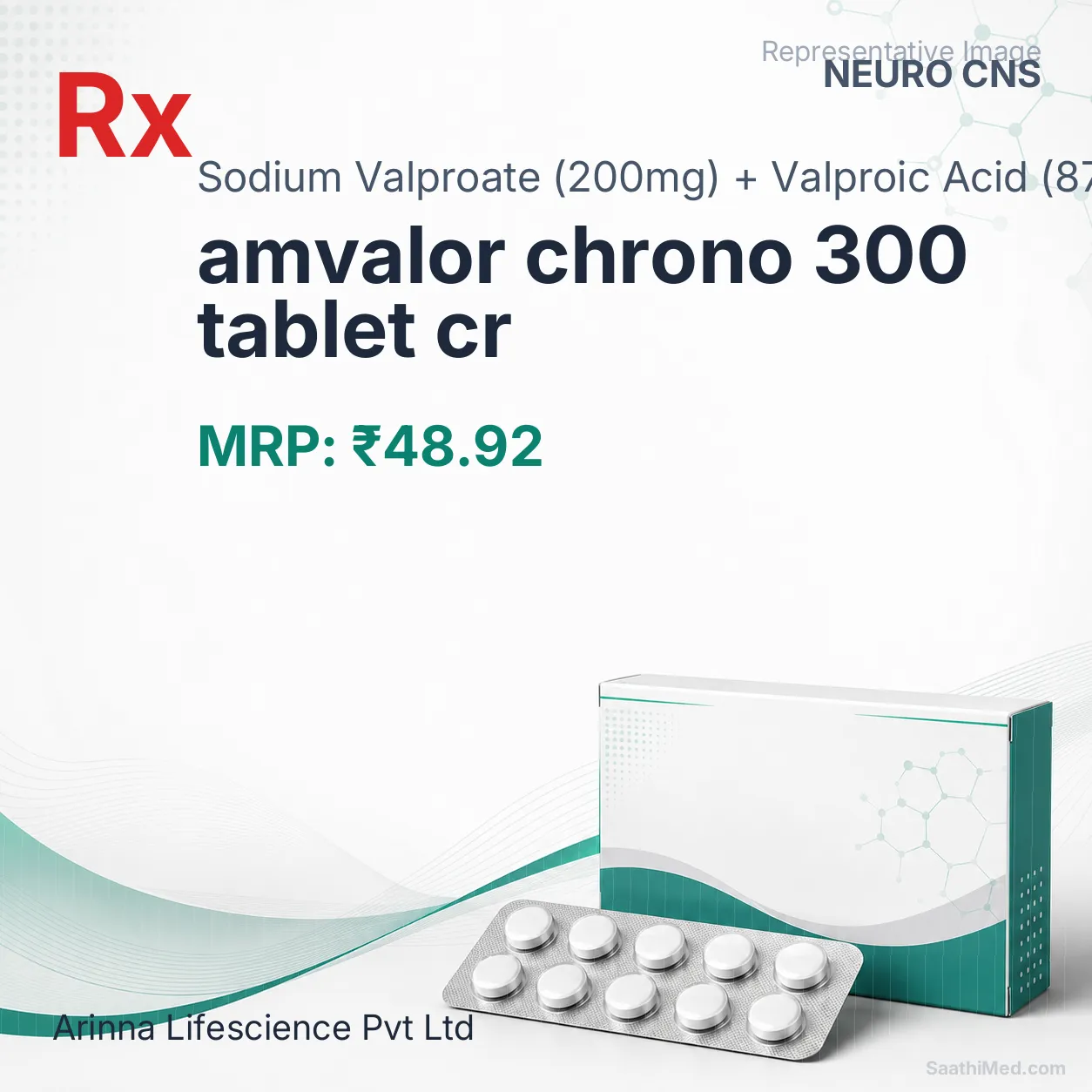 amvalor chrono 300 tablet cr Allopathy (Sodium Valproate (200mg)) - Uses in Hindi, Side Effects, Substitutes & Price in India