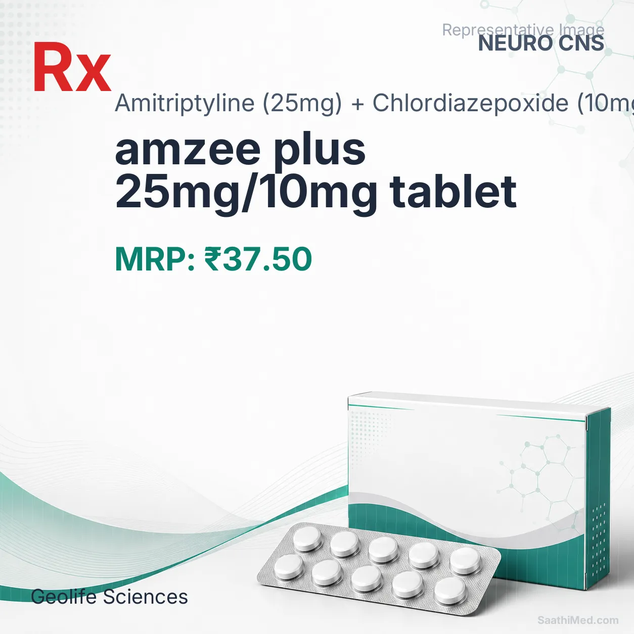amzee plus 25mg/10mg tablet Allopathy (Amitriptyline (25mg)) - Uses in Hindi, Side Effects, Substitutes & Price in India
