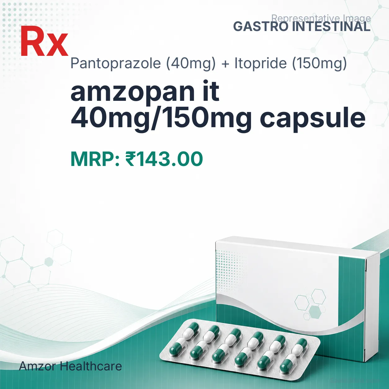 amzopan it 40mg/150mg capsule Allopathy (Pantoprazole (40mg)) - Uses in Hindi, Side Effects, Substitutes & Price in India