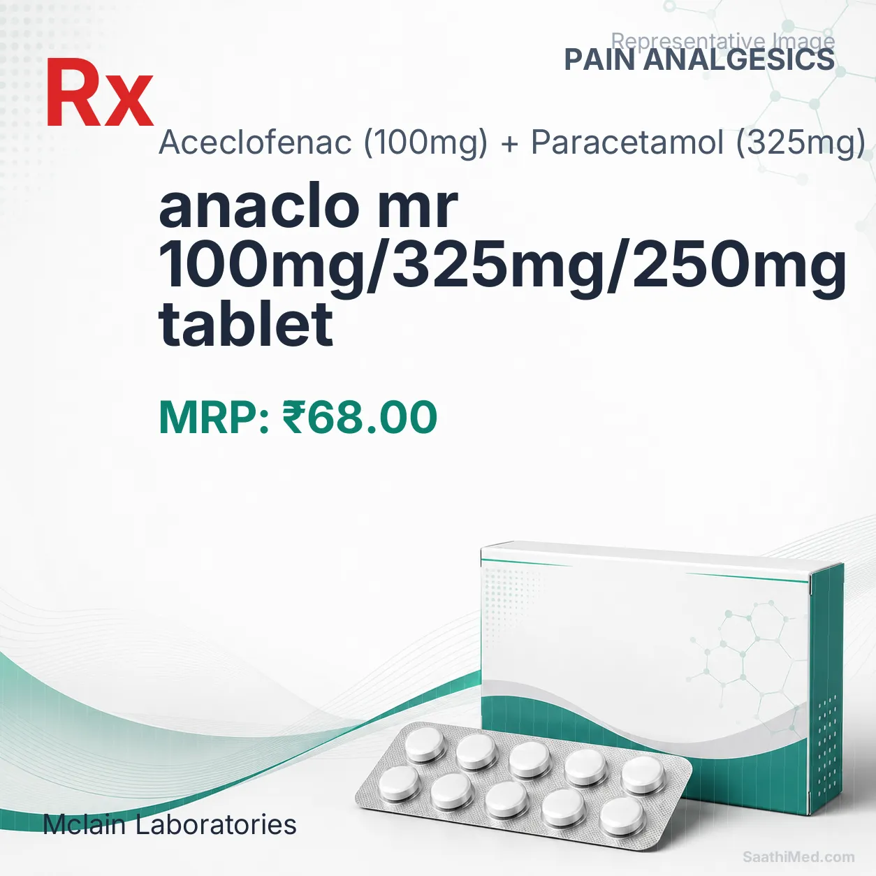 anaclo mr 100mg/325mg/250mg tablet Allopathy (Aceclofenac (100mg)) - Uses in Hindi, Side Effects, Substitutes & Price in India