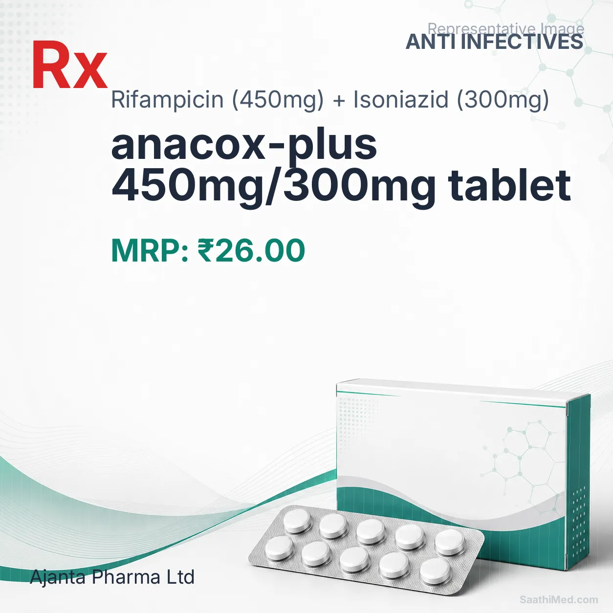 anacox-plus 450mg/300mg tablet Allopathy (Rifampicin (450mg)) - Uses in Hindi, Side Effects, Substitutes & Price in India