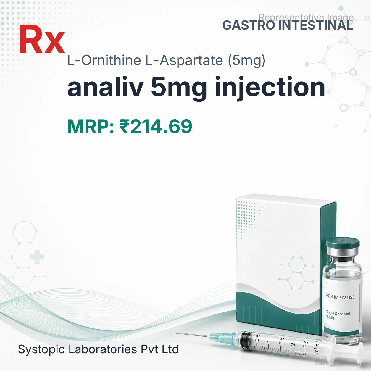 analiv 5mg injection Allopathy (L-Ornithine L-Aspartate (5mg)) - Uses in Hindi, Side Effects, Substitutes & Price in India