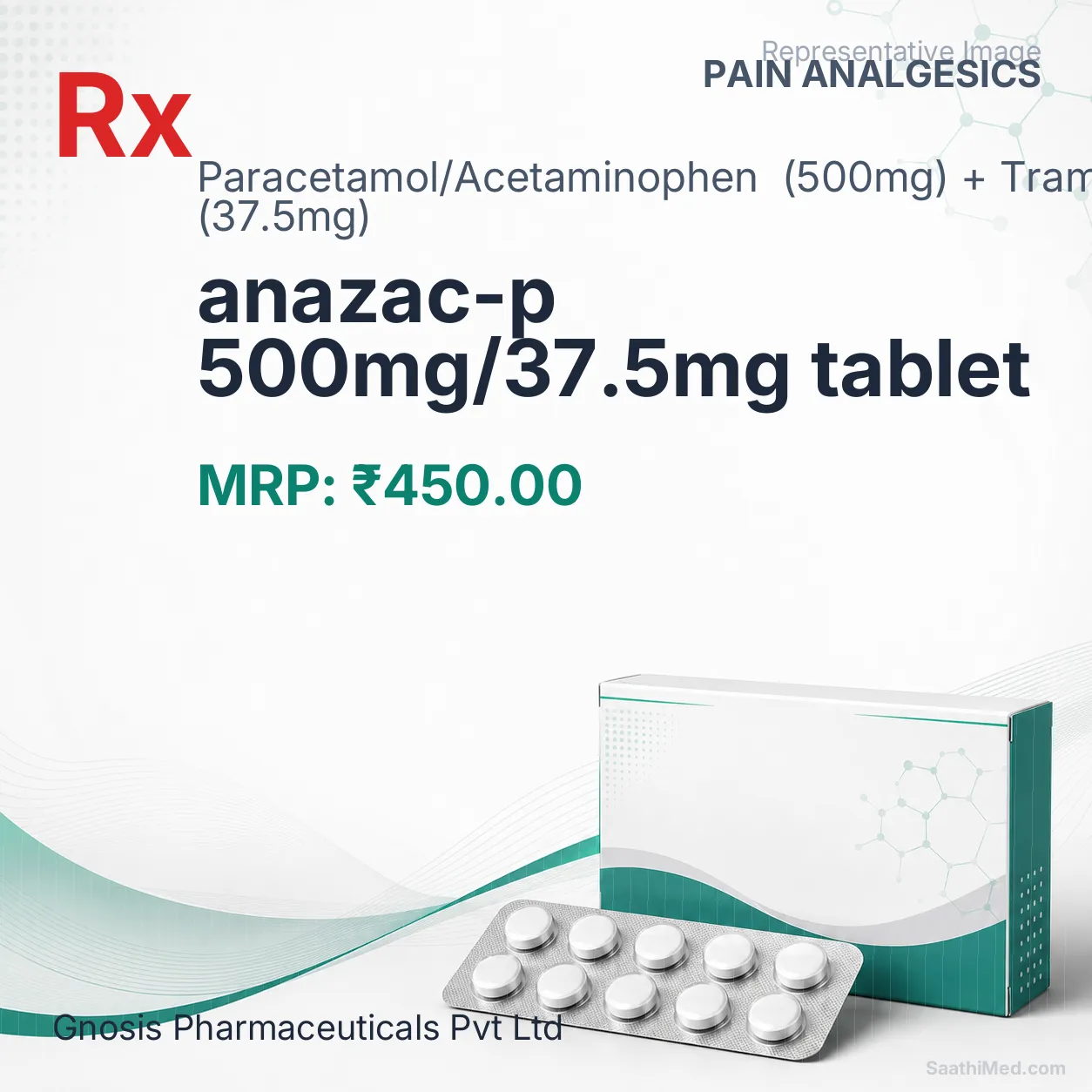 anazac-p 500mg/37.5mg tablet Allopathy (Paracetamol/Acetaminophen (500mg)) - Uses in Hindi, Side Effects, Substitutes & Price in India