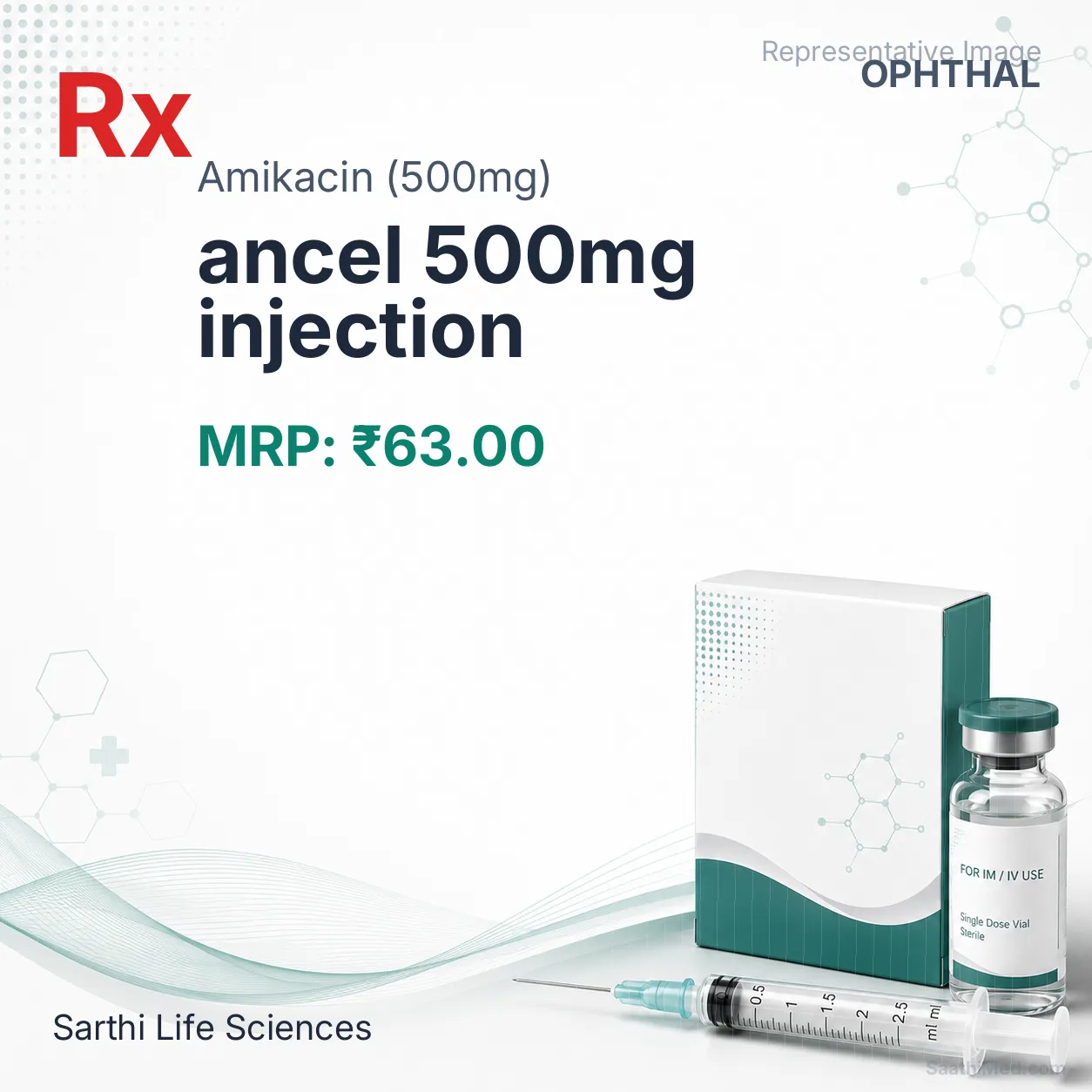 ancel 500mg injection Allopathy (Amikacin (500mg)) - Uses in Hindi, Side Effects, Substitutes & Price in India