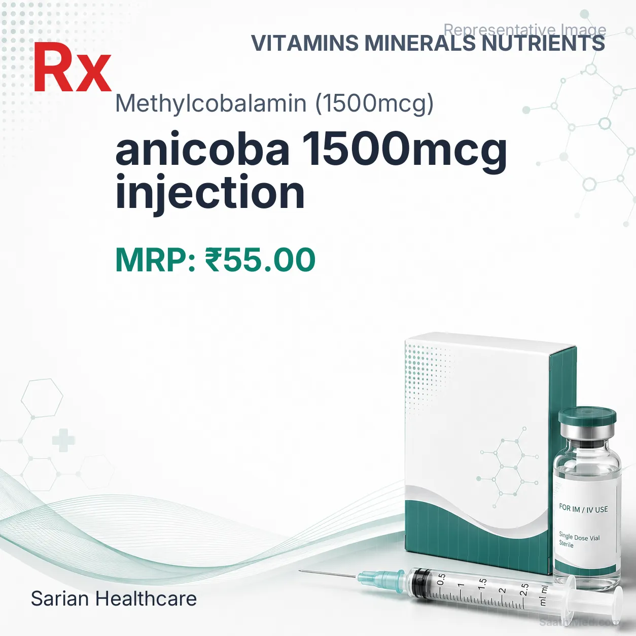 anicoba 1500mcg injection - Methylcobalamin (1500mcg) medicine
