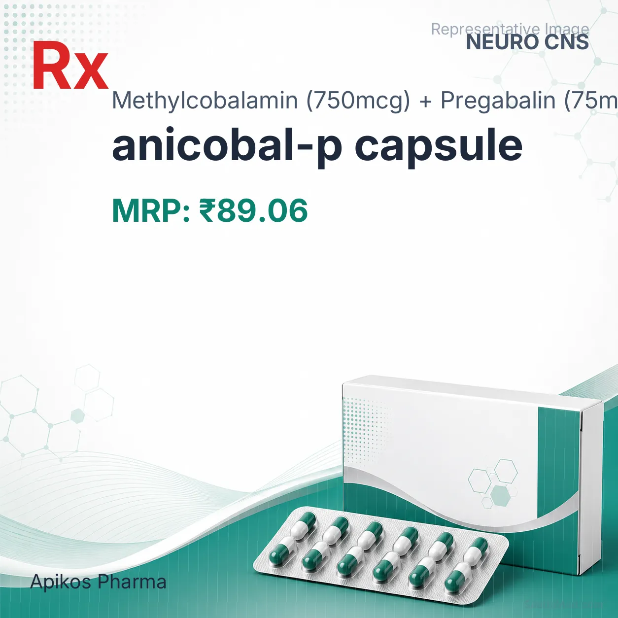 anicobal-p capsule Allopathy (Methylcobalamin (750mcg)) - Uses in Hindi, Side Effects, Substitutes & Price in India
