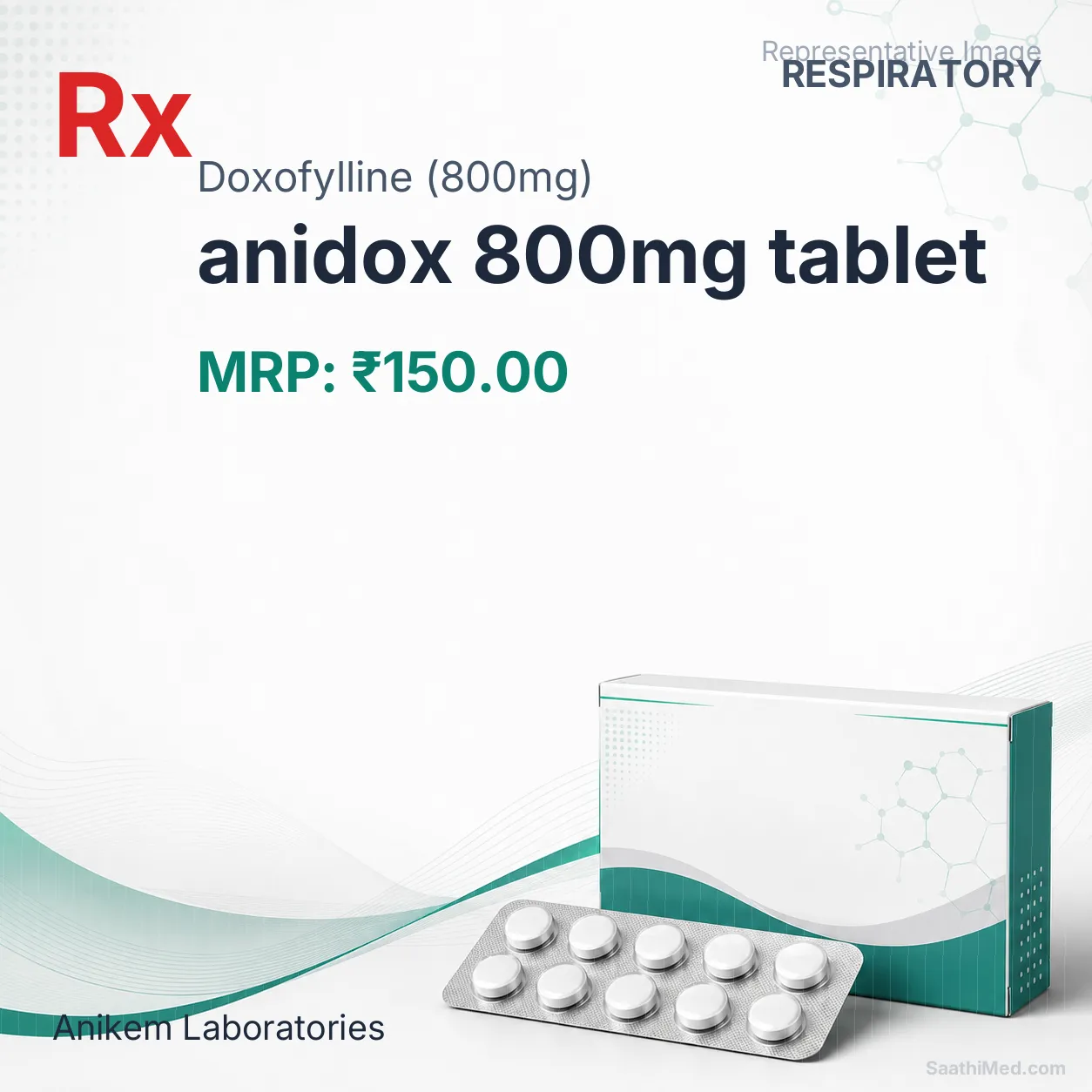 anidox 800mg tablet Allopathy (Doxofylline (800mg)) - Uses in Hindi, Side Effects, Substitutes & Price in India