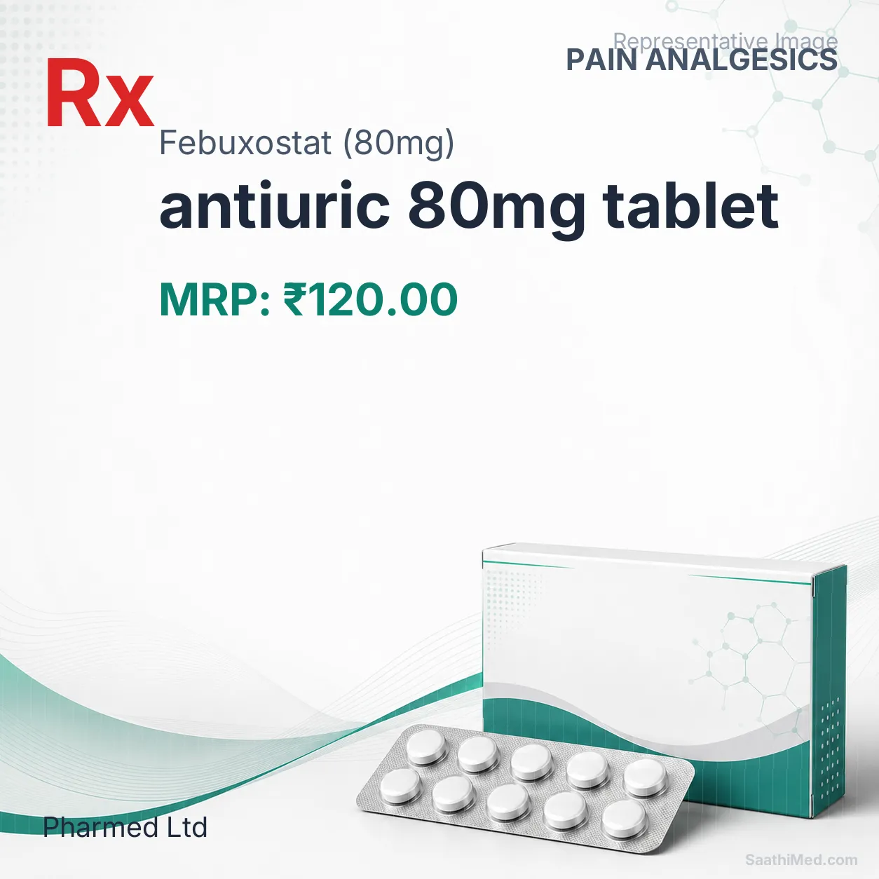 antiuric 80mg tablet Allopathy (Febuxostat (80mg)) - Uses in Hindi, Side Effects, Substitutes & Price in India