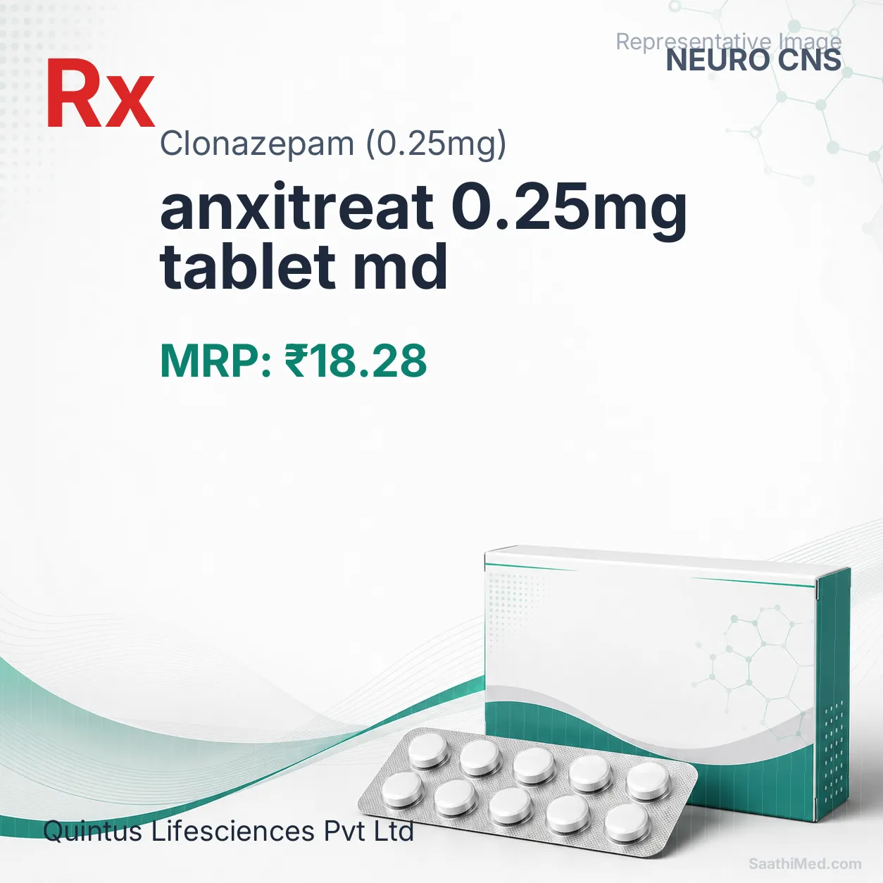 anxitreat 0.25mg tablet md Allopathy (Clonazepam (0.25mg)) - Uses in Hindi, Side Effects, Substitutes & Price in India