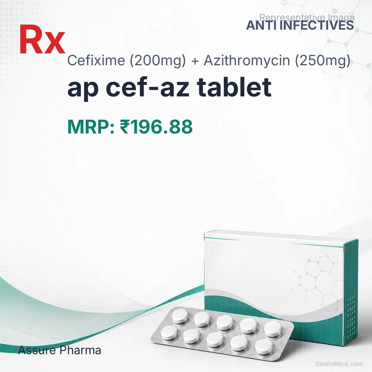ap cef-az tablet - Cefixime (200mg) + Azithromycin (250mg) medicine