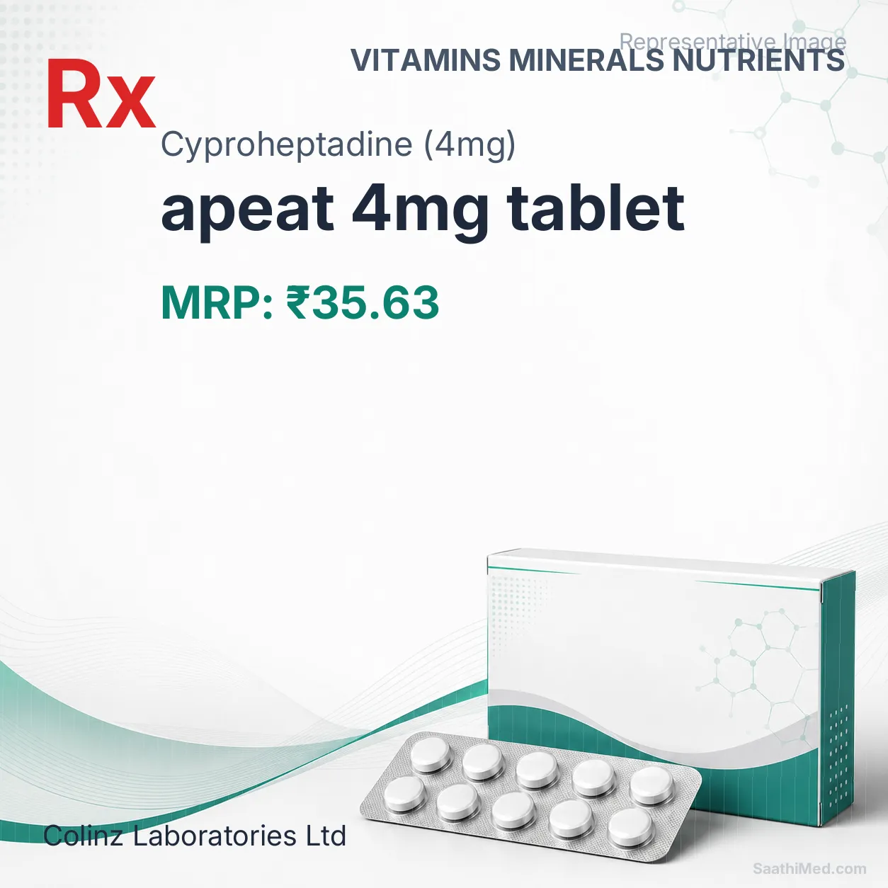 apeat 4mg tablet Allopathy (Cyproheptadine (4mg)) - Uses in Hindi, Side Effects, Substitutes & Price in India