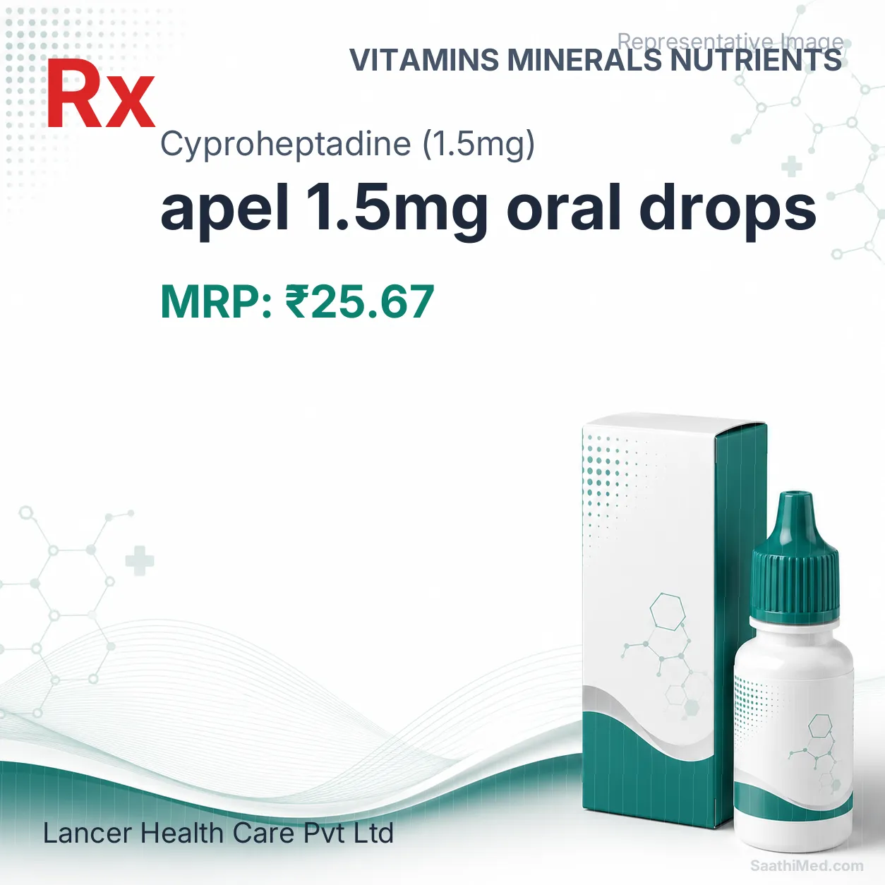 apel 1.5mg oral drops Allopathy (Cyproheptadine (1.5mg)) - Uses in Hindi, Side Effects, Substitutes & Price in India