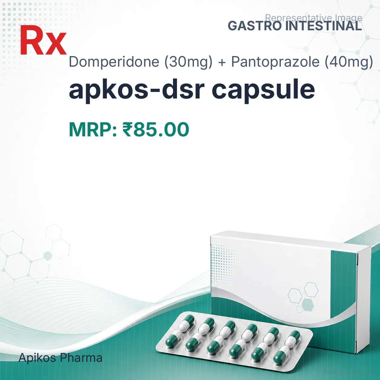 apkos-dsr capsule - Domperidone (30mg) + Pantoprazole (40mg) medicine