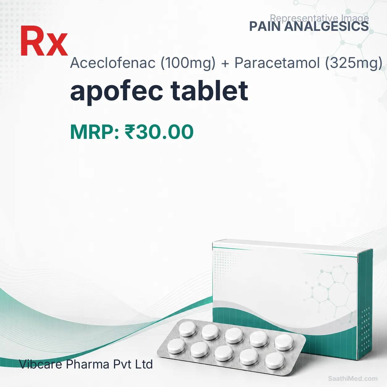 apofec tablet - Aceclofenac (100mg) + Paracetamol (325mg) medicine