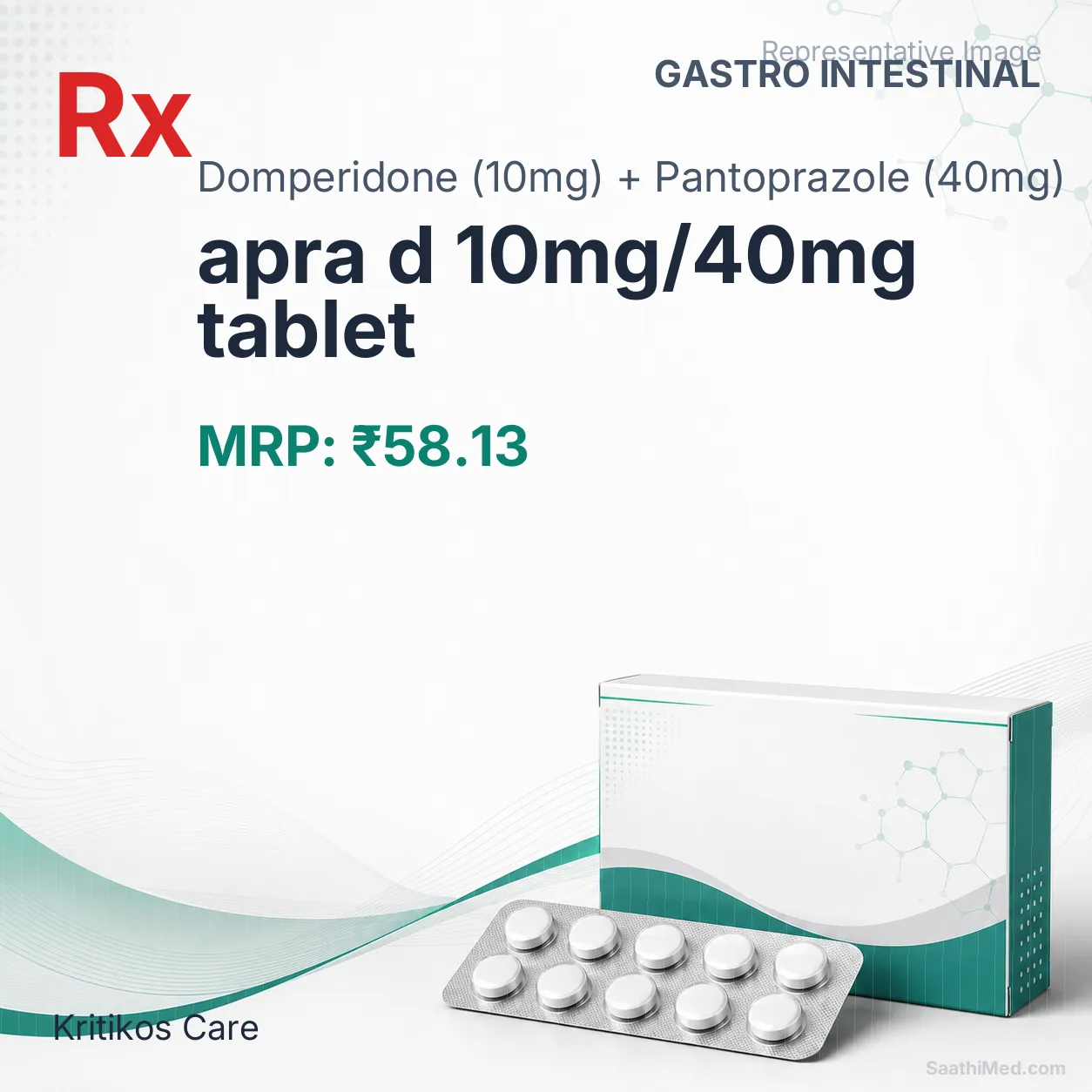 apra d 10mg/40mg tablet Allopathy (Domperidone (10mg)) - Uses in Hindi, Side Effects, Substitutes & Price in India
