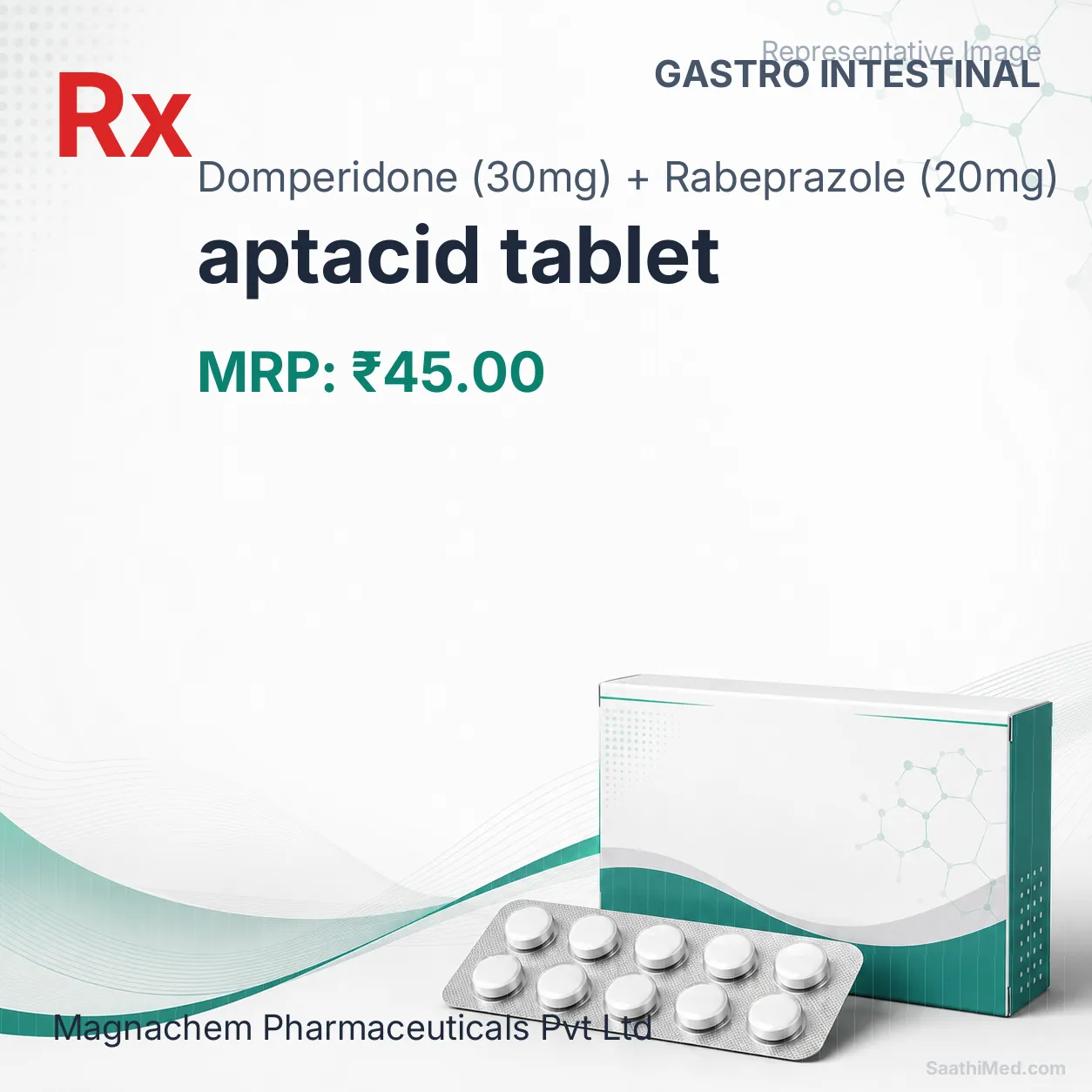 aptacid tablet Allopathy (Domperidone (30mg)) - Uses in Hindi, Side Effects, Substitutes & Price in India