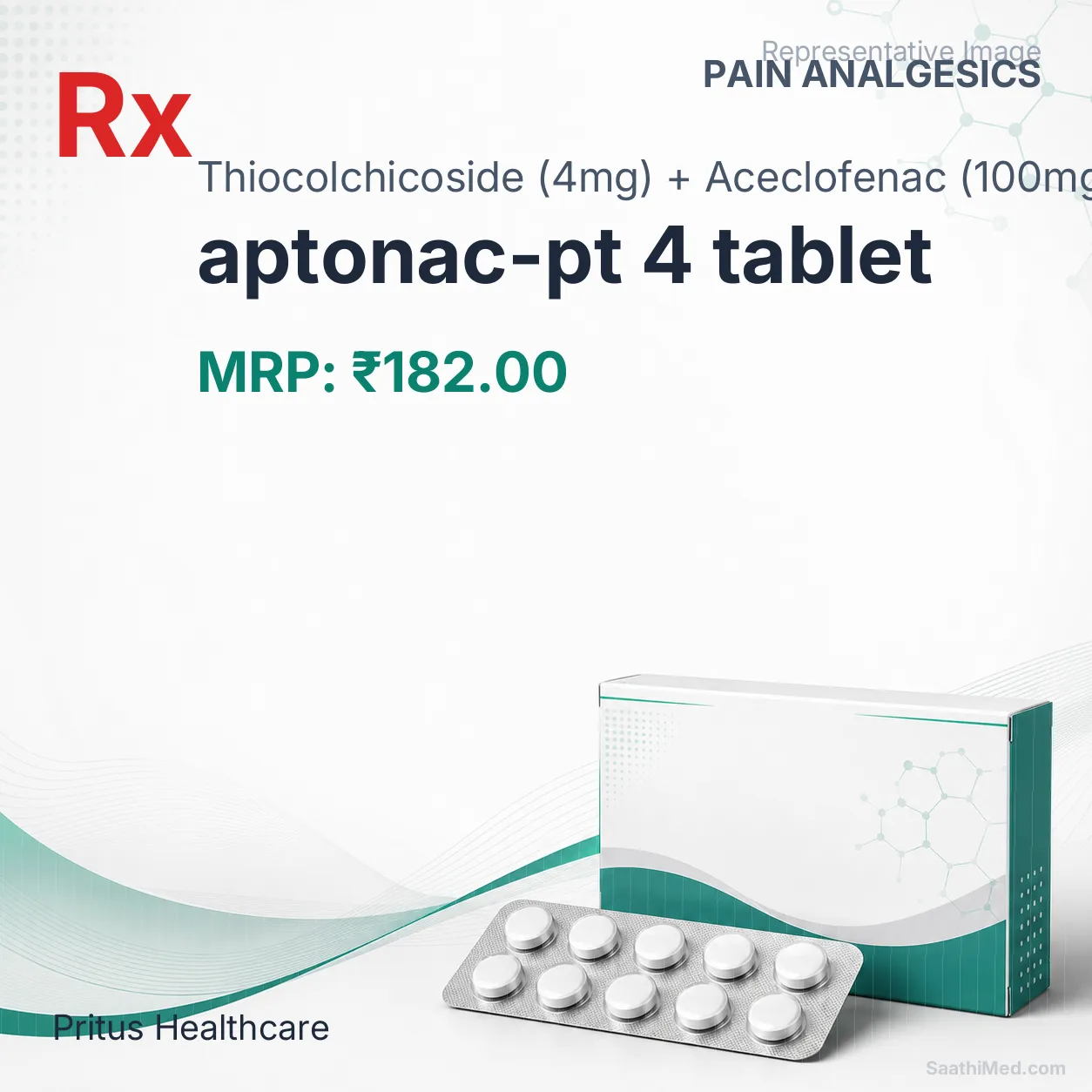aptonac-pt 4 tablet Allopathy (Thiocolchicoside (4mg)) - Uses in Hindi, Side Effects, Substitutes & Price in India