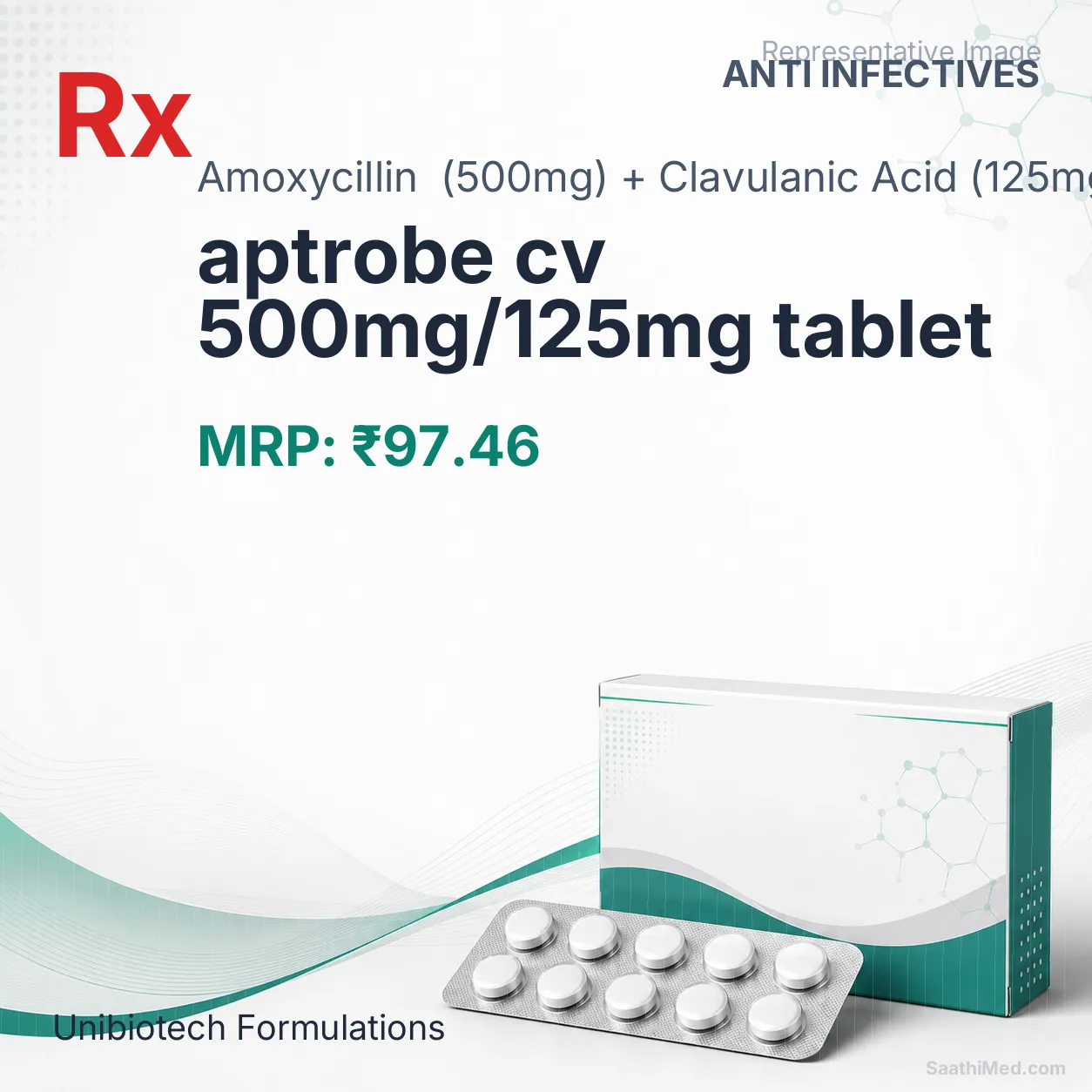 aptrobe cv 500mg/125mg tablet Allopathy (Amoxycillin (500mg)) - Uses in Hindi, Side Effects, Substitutes & Price in India
