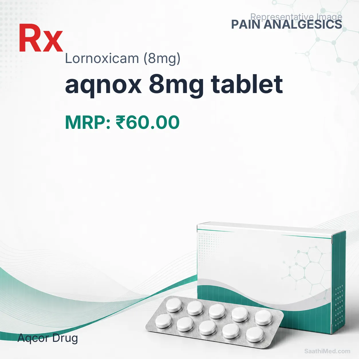 aqnox 8mg tablet Allopathy (Lornoxicam (8mg)) - Uses in Hindi, Side Effects, Substitutes & Price in India