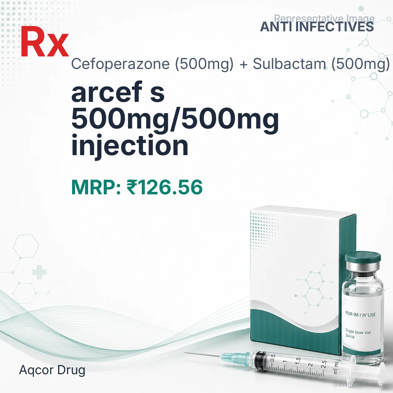 arcef s 500mg/500mg injection Allopathy (Cefoperazone (500mg)) - Uses in Hindi, Side Effects, Substitutes & Price in India